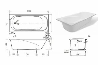Ванна из литьевого мрамора Эстет Alfa silk ФР-00014392 170x75см белый матовый